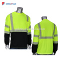 Durable Lightweight Breathable Hi Vis Viz Security T-shirt 100% Polyester Safety Work Clothing With Pocket And Reflective Strips